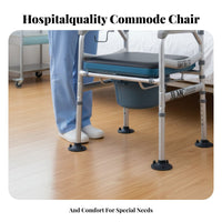 Bedside Commode Chair Foldable Design Portable Toilet Easy to Clean for Seniors