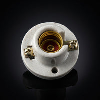 Bulb Holder for Pendant Lights with E14 Lamp Holder and Round Flat Base, Ceramic Screw Socket for DIY Home Lighting, Flame Retardant 660W 250V 2A