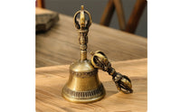 Tibetan Ritual Bell Set Buddhist Hand Bell with Vajra Handmade Vajra for Buddhists, Altar