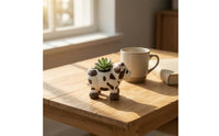 Cow Planter Cute Cow-Shaped Planter Tabletop for Windowsill, Desk, Plant Lovers