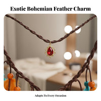 Bohemian Design Hairband Ethnic Inspired Bohemian Feather Headpiece Tribal Hair Accessory Exotic Design for Gathering S