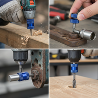 Drill Chuck Adapter for Hex Shank Screwdriver Bit Conversion, Quick Release Self-Locking