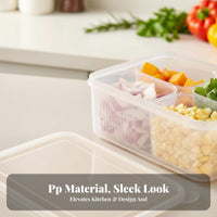 Draining crisper Box Stackable Lidded Produce container Clear View for Home Cooks