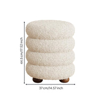 Cute Donut Design Cream Aesthetic Round Ottoman High-Density Foam Home Furniture Comfortable Seating for Girls, Bedroom