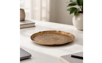 Oval Serving Tray Antique-Style Aluminum Tray for Decorators, Tabletop