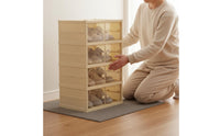 Space-Saving Plastic Shoe Storage Box Dustproof Stackable Plastic Shoe Storage Dust-Proof Installation-Effortless for Entryway, Closet, Bedroom