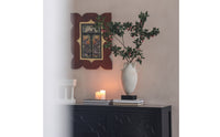 Classical Urn with Base Tall Faux Jade Vase Textured Resin Vase with Handles for Simplicity Lovers, Living Room