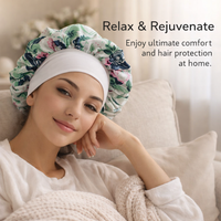 Satin Bonnet Hat for Sleeping, Lightweight Cap with EdgeLike Material Wrap for Women, Adjustable Home Cover