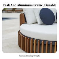 Luxury design avian enclosure overhead cover Lounger Weather-Resistant Double Daybed with overhead cover Includes cushy Cushions Lounge Bed Privacy Curtains for Hotel Owners, vacation destination Managers, Villa, pool area, Garden, posterioryard