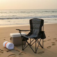 Padded Folding Camping Chair Compact Camping Chair with Cup Holder Heavy-Duty Furniture for Tailgaters