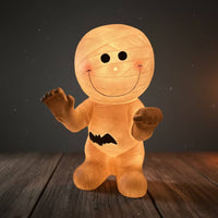 Mummy Figure with Winged Creature Cutout Ghoulish Glowing Mummy Figurine Monster Figurine Eerie Horror-Themed for Entryway