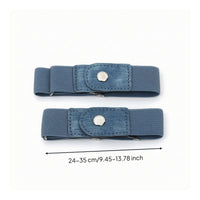 Adjustable Elastic Waist Adjuster Straps Comfortable Pants Adjuster with Snap Tab Flexible Elastic Waistband Reusable for Everyday Wear