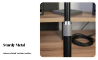 Heavy Duty Steel Construction Desktop Speaker Stand Space Saving Design Adjustable Studio Monitor Stand Easy Installation Metal Speaker Tray Secure Locking Mechanism for Music Producers, DJs, Gamers, Desk Setup