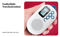 3-in-1 Functionality Pocket Radio Speaker Palm-Sized Card-Slot Audio Player Lightweight Radio Receiver Rechargeable for Travelers, Students, Travel, Walking, Outdoor, Study