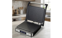 Double-Sided Panini Press Digital Close Grill Compact Panini Grill Countertop for Kitchen, Apartment