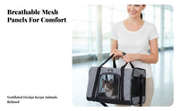 Lightweight Soft-Sided Pet Carrier Adjustable Shoulder Strap Airline Approved Cat Carrier Sturdy Material Underseat Pet Travel Bag Internal Safety Leash for Travelers, Airplanes, Car Trips, Airports, Vet Visits