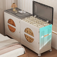 Toy Storage Box Foldable Children's Toy Organizer Bin Wheeled Foldable Storage Chest for Bedroom