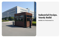 Outdoor Security Booth Steel Frame Sentry Post Anti-Rust Mobile Gatehouse for Gatekeepers, Parking Attendants, Entry Points, Construction Sites