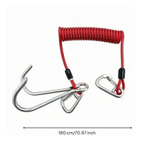 Elastic Tie down Cord 316 Stainless Steel Bungee Cord Coiled Design Fastening Gear Reef Double Hook