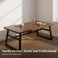 Rectangular Dining Table Set Sturdy Steel Legs Dining Table with 4 Chairs Thickened Tabletop Rectangular Dinette Set for Restaurant Owners, Homeowners