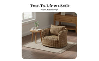 Wooden Frame Miniature Sofa Realistic Design 1:12 Scale Single Sofa With Pillow for Adults, Model Display, Playhouse, Living Room Decoration