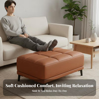 High-Density Foam Filling Tufted Rectangular Bench Sturdy Construction Footstool Easy to Clean Ottoman Stable Support for Homeowners, Families, Pet Owners, Living Room, Bedroom, Small Areas, Entryway