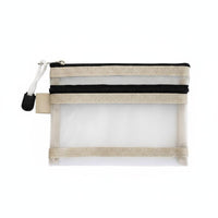 Portable Zippered Travel Pouch Lightweight Small Document Organizer Bag Compact Design for Students, Men, Business Trips, Airports, Vacation
