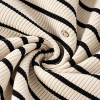 Oversized T Shirts for Women with Contrast Stripe Design, Ladies Summer Tops in Ribbed Knit Material, Going Out for Daily Wear