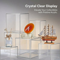 Clear Acrylic Tiered Display Stand, Transparent Dustproof Case with Stepped Shelves, Retail for Collectibles, Showcase Box for Figures