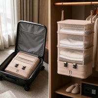 Japanese Style Travel Hanging Organizer Bag Multi-layer Foldable Compression Pouch for Business Trips