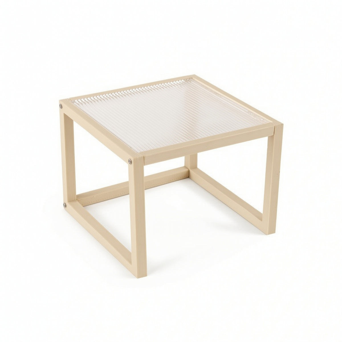 Miniature Coffee Table Ribbed Dollhouse Coffee Table Minimalist Furniture for Hobbyists, Collectors