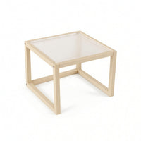 Miniature Coffee Table Ribbed Dollhouse Coffee Table Minimalist Furniture for Hobbyists, Collectors