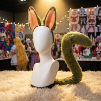Animal Ears and Tail Set Furry Textile Headband with Animal Ears and Tail Oversized Costume Accessory for Cosplay, Anime Conventions