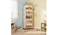 Installation-Tool-Effortless Foldable Storage Cabinet Easy Assembly Foldable Storage Cabinet with Wheels High Capacity Collapsible Plastic Organizer Double Entry for Children, Bedroom, Living Room, Kitchen, Bathroom