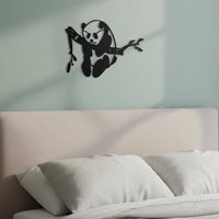 4 Pieces Panda Iron Wall Ornament Cute Panda Metal Wall Decor Lightweight Iron Plaque for Living Room, Bedroom, Porch