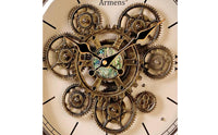 Large Metal Wall Clock European-Inspired Gear Wall Clock Home Decor Cream Face Black Hands