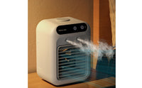 Compact Mini Air Cooler White Evaporative Air Cooler Perforated Vents Mist Fan Humidifying
