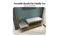 Modern Design Boucle Entryway Bench Light Luxury design Long Stool easy-clean Cover Accent Seating Multi-Functional for Children, Homeowners, Interior Designers, Living Room, Hallway, Bedroom