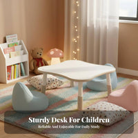 Double Seating Adjustable Table and 2 Chairs Set Multi-Functional Figure-EightShaped Table with 2 Sofa Chairs Safe Rounded Corners children's Furniture Easy to Clean for Toddlers, Preschoolers, Parents, Playroom, Nursery, Classroom, Living Room