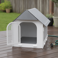 Outdoor All-Season Waterproof Plastic Dog House for Small to Medium Dogs