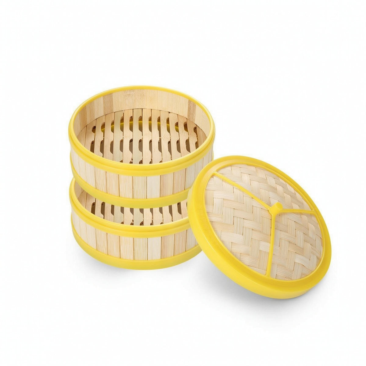 Plastic Bamboo Commercial Steamer Basket for Dim Sum, Rice Rolls, Dumplings, Home Use