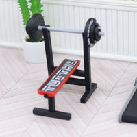 1/12 Scale Miniature Bench Press, Compact Size Tiny Fitness Equipment Model, Realistic Barbell Weight Set for Dollhouse Gym, Diorama Makers, Sand Table Scene, Hobbyist Accessories