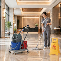 34 Liters Double Container Mop Trolley Commercial Grade Cleaning Equipment