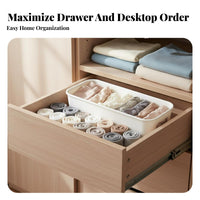 3 Pieces Compartmentalized Compartment Organizer Set Customizable Compartments Household Storage Space-Saving Design Desktop Container adaptable for Office Workers, Makeup lovers, Drawer, Bedroom, Closet, Vanity