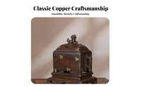 Copper Incense Holder Pedestal Base Antique Square Scent Container Side Handles Interior Ornament