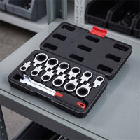 13 Pieces Wrench Set with Interchangeable Heads Ratchet Wrench Set with Carry Case Portable Hand Tool Kit for Maintenance