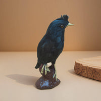 Songbird Figurine Feathered Bird Figurine with Feathers Handmade Artificial Bird for Photographers, Teachers