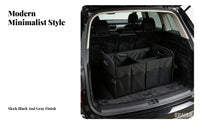 Reinforced Panels Foldable Trunk Organizer Side Pockets Car Trunk Storage Box Carry Handles Collapsible Car Organizer Stitched Seams