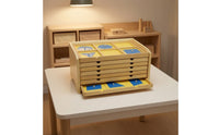 Geometric Cabinet Educational Inset Cabinet Wooden Drawer Chest for Teachers, Parents, Playroom