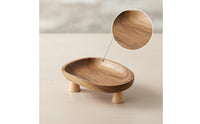 Compact Oval Tray with Legs Decorative Elevated Wooden Tray Elegant Smooth for Coffee Table